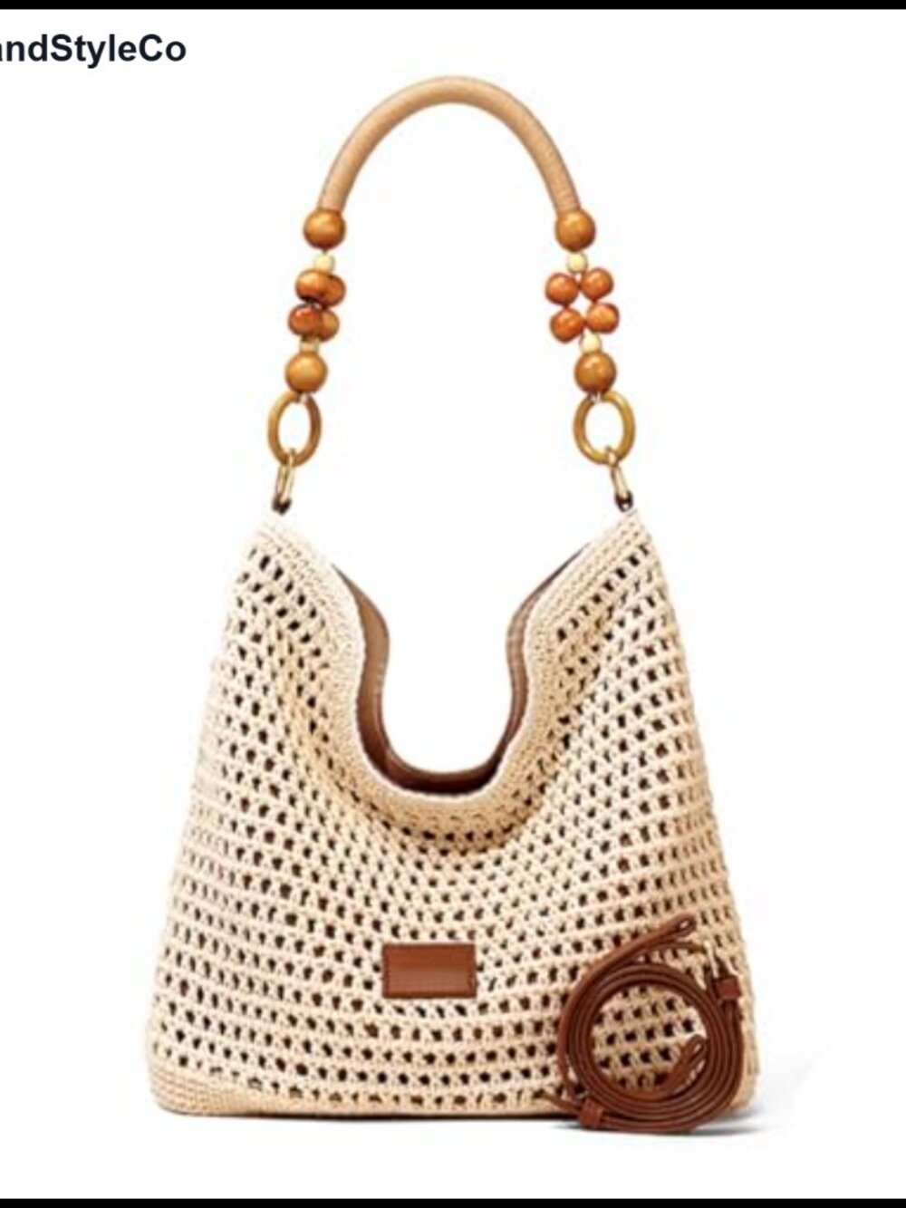 Hand-woven Rattan Straw Shoulder Bag Retro Boho Tote Summer Beach Bag